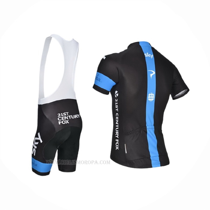 2014 Ropa Ciclismo Sky Negro Blanco Mangas Corta y Culotte Corto